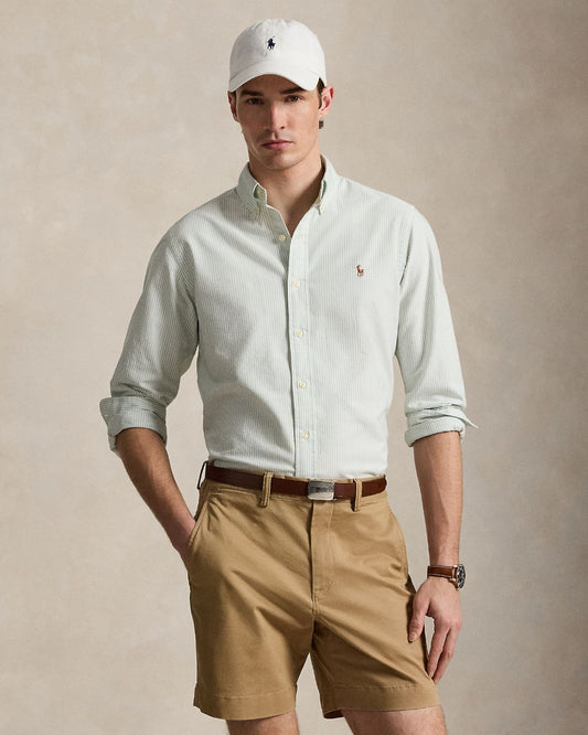 Classic Oxford Sport Shirt Faded Mint White