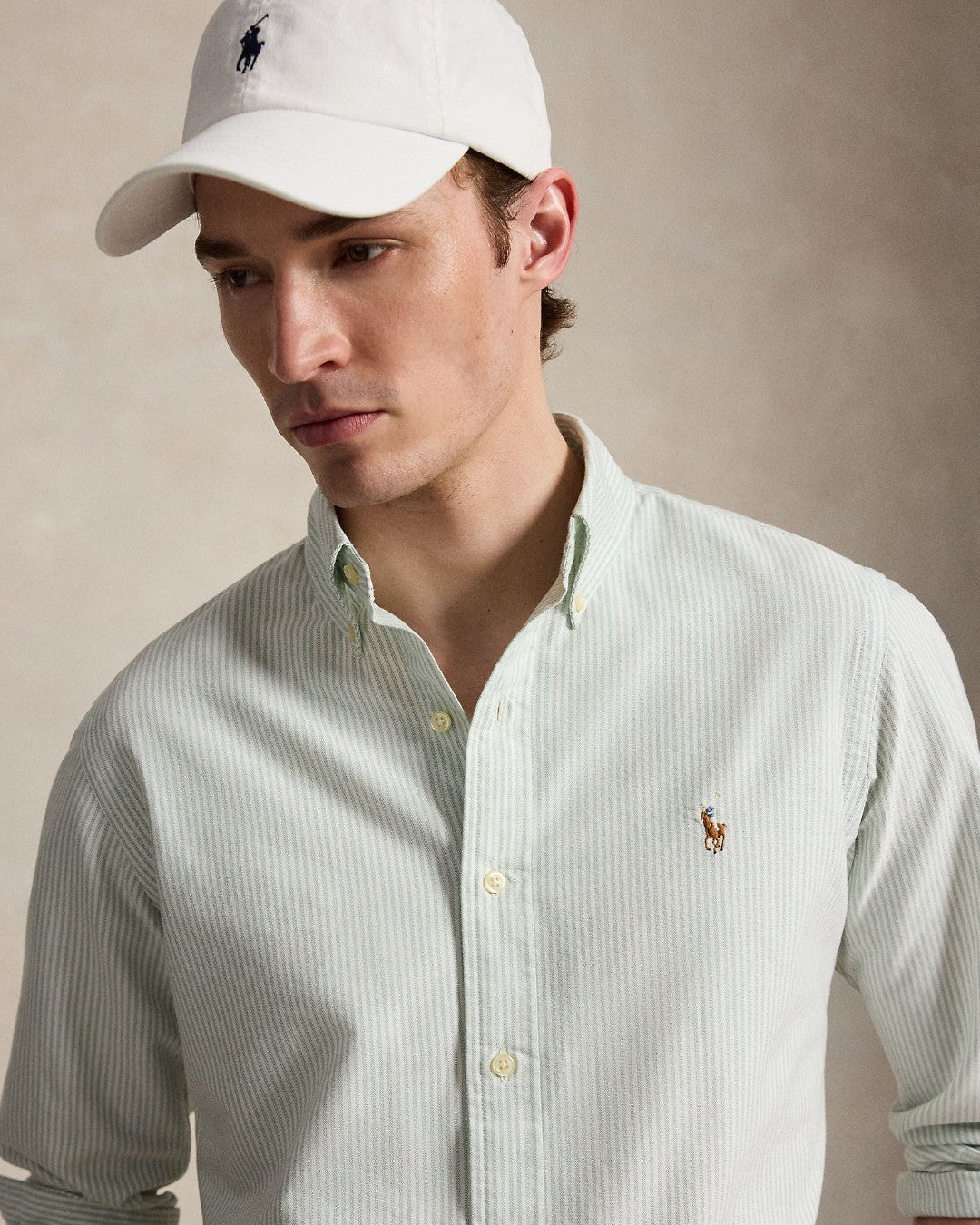 Classic Oxford Sport Shirt Faded Mint White