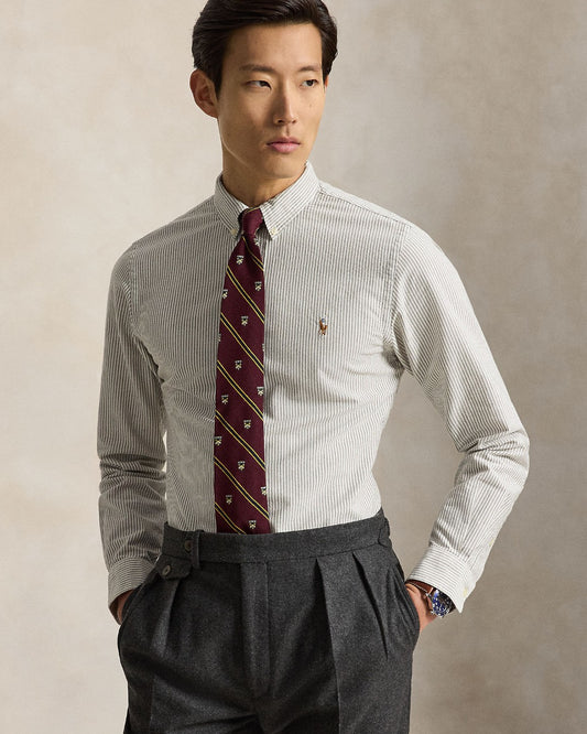 Classic Oxford Sport Shirt Nutmeg Brown White