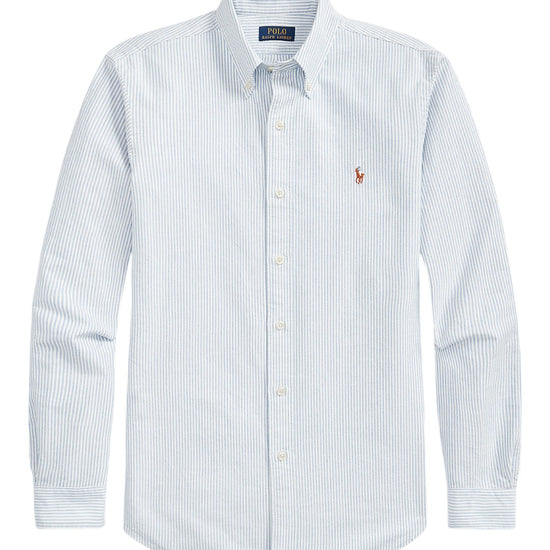 Classic Oxford Sport Shirt Blue White Stripe