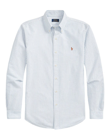 Classic Oxford Sport Shirt Blue White Stripe
