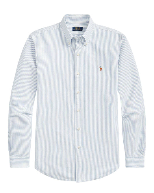 Classic Oxford Sport Shirt Blue White Stripe
