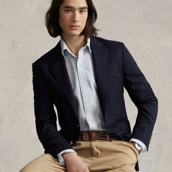 Classic Oxford Sport Shirt Blue White Stripe