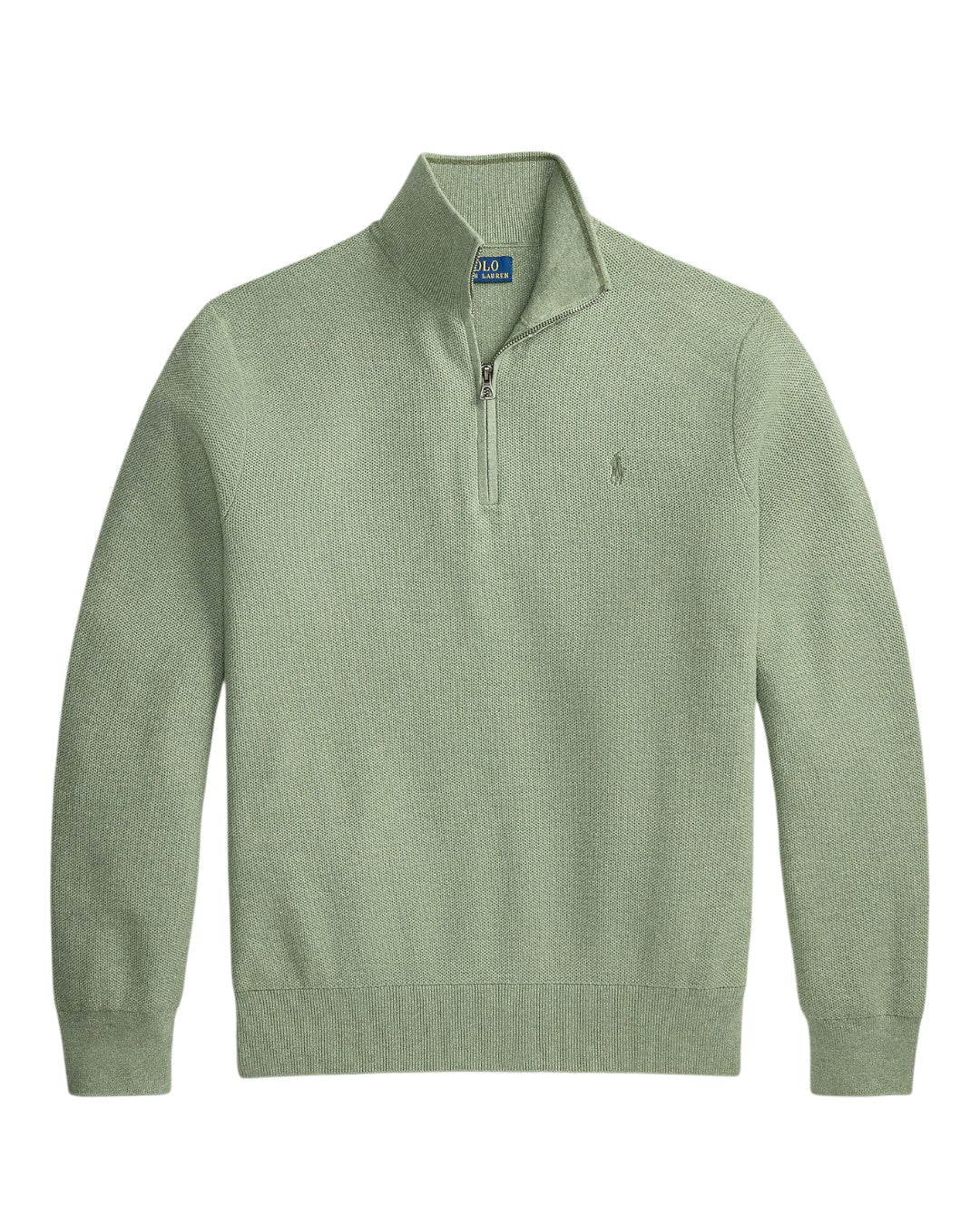 Cotton Half Zip Sweater Fern Green Heather