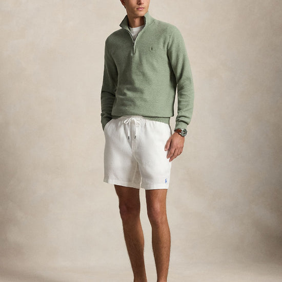 Cotton Half Zip Sweater Fern Green Heather