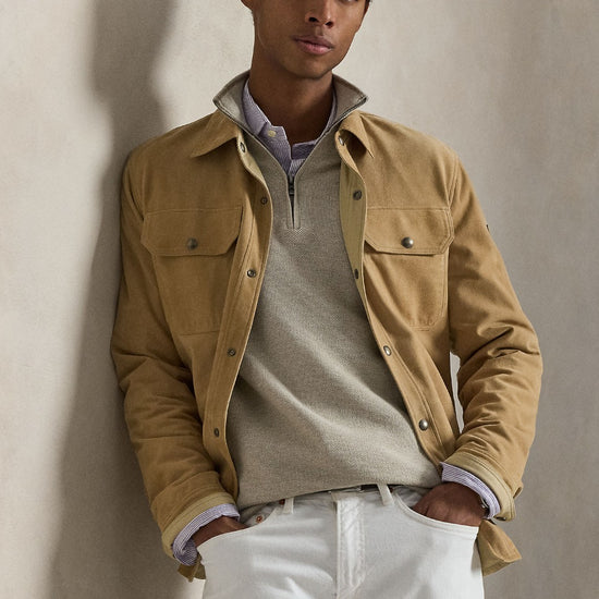 Cotton Half Zip Sweater Light Walnut Brown Heather