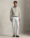 Cotton Half Zip Sweater Light Walnut Brown Heather