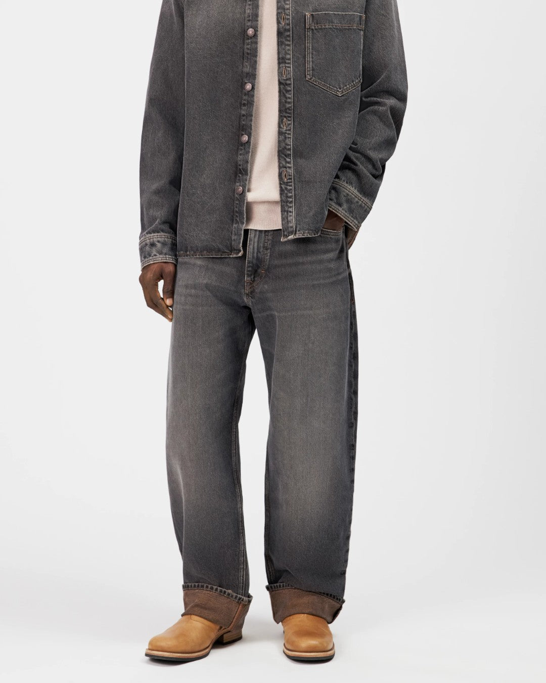Rawdy A Relaxed Fit Tapered Denim Brown