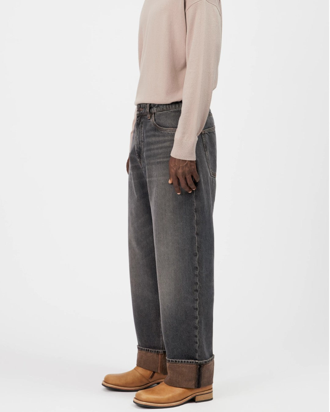 Rawdy A Relaxed Fit Tapered Denim Brown