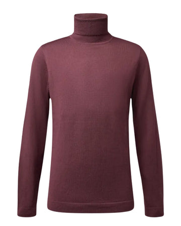 Joey Merino Wool Roll Neck Pullover Red