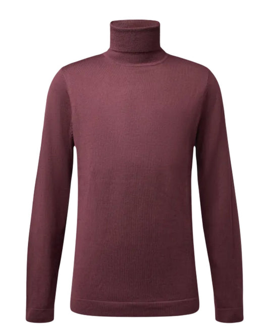 Joey Merino Wool Roll Neck Pullover Red