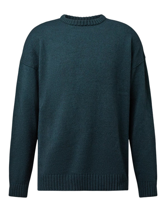 Malio Wool Alpaca Blend Round Neck Pullover Green