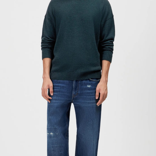 Malio Wool Alpaca Blend Round Neck Pullover Green