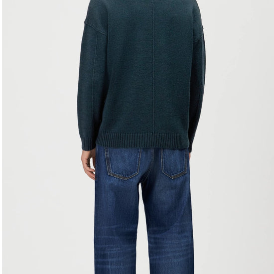Malio Wool Alpaca Blend Round Neck Pullover Green
