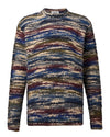 Leando Wool Blend Round Neck Pullover Blue