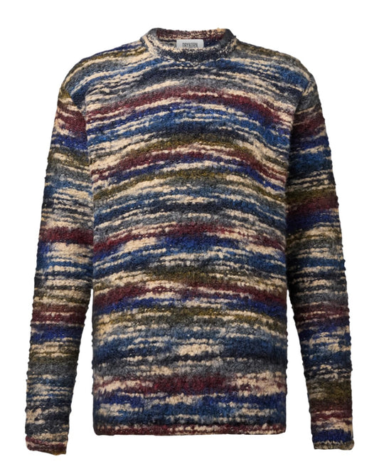 Leando Wool Blend Round Neck Pullover Blue
