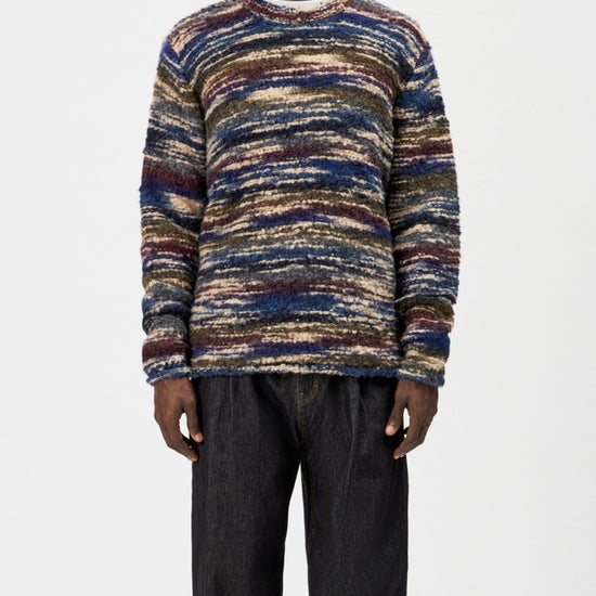 Leando Wool Blend Round Neck Pullover Blue