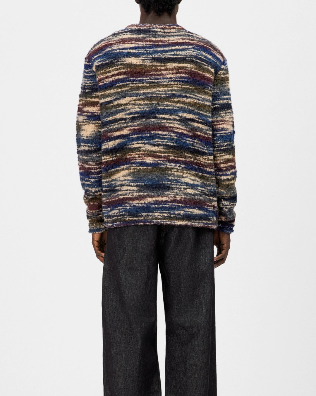 Leando Wool Blend Round Neck Pullover Blue