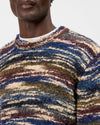 Leando Wool Blend Round Neck Pullover Blue