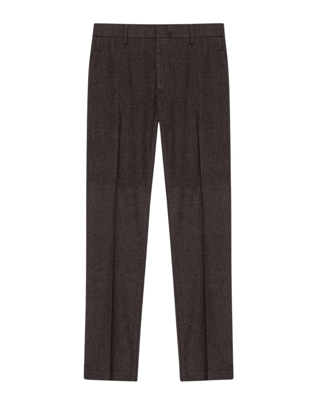 Theo Melange Twill Slim Fit Trousers Truffle