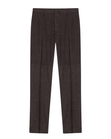 Theo Melange Twill Slim Fit Trousers Truffle