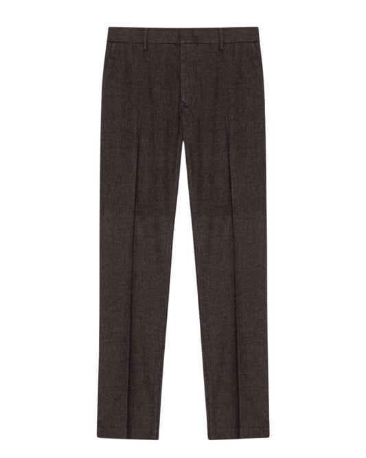 Theo Melange Twill Slim Fit Trousers Truffle
