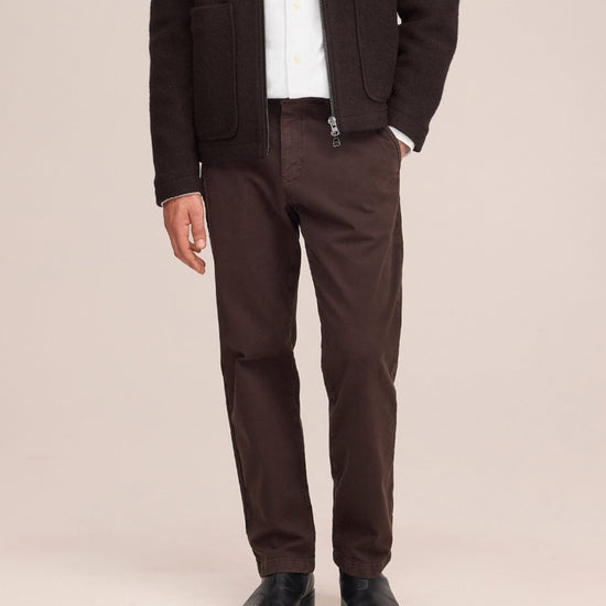 Theo Melange Twill Slim Fit Trousers Truffle