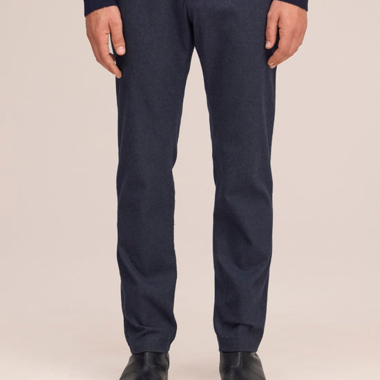 Theo Melange Twill Slim Fit Trousers Deep Navy