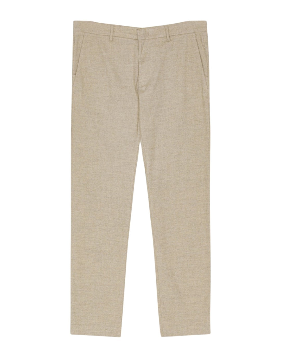 Theo Melange Twill Slim Fit Trousers Cement