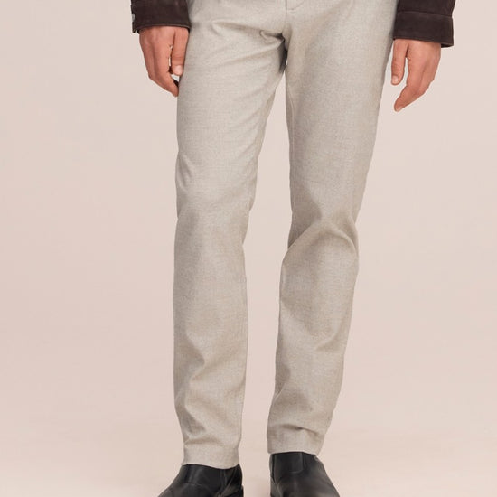 Theo Melange Twill Slim Fit Trousers Cement