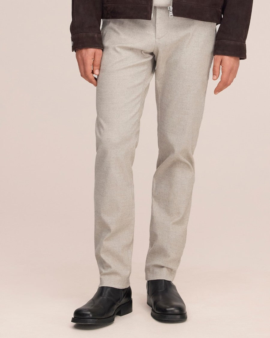 Theo Melange Twill Slim Fit Trousers Cement