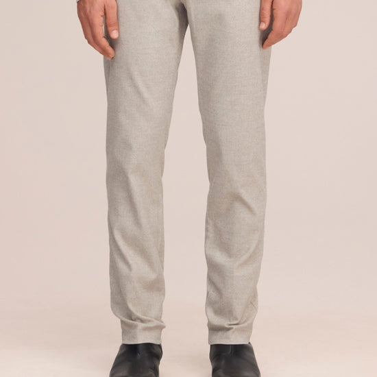 Theo Melange Twill Slim Fit Trousers Cement