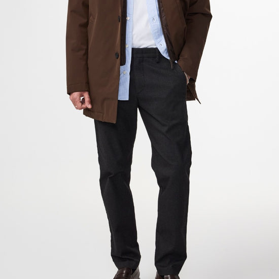 Theo Melange Twill Slim Fit Trousers Black Multi