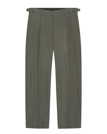Kay Relaxed Fit Pleated Trousers Green Check