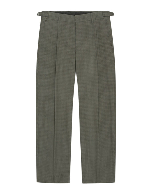 Kay Relaxed Fit Pleated Trousers Green Check