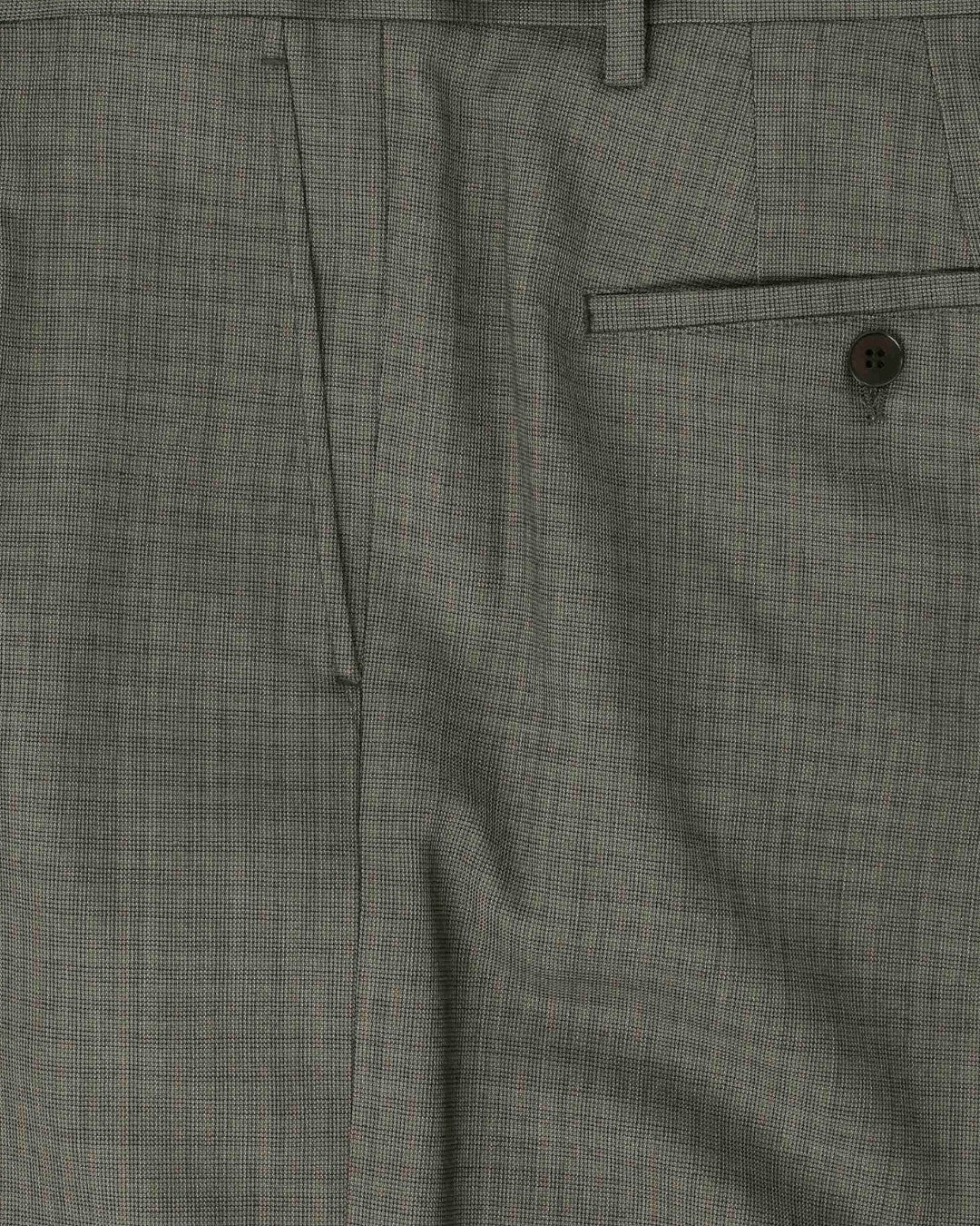 Kay Relaxed Fit Pleated Trousers Green Check