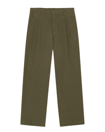 Kay Relaxed Fit Pleated Trousers Shadow Moss