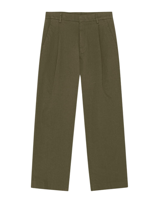 Kay Relaxed Fit Pleated Trousers Shadow Moss