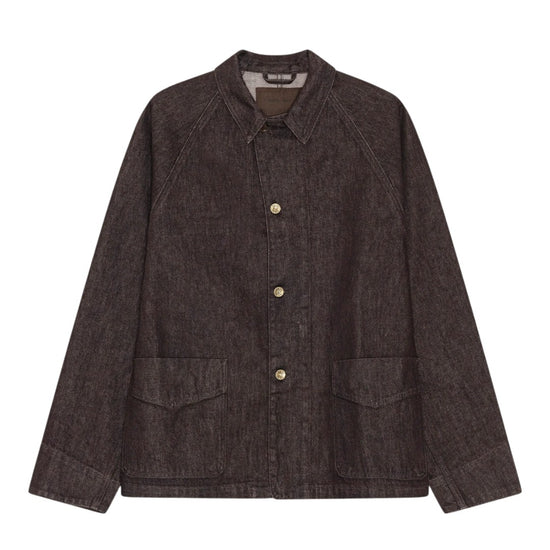 Aiko Cotton Relaxed Fit Overshirt Dark Brown Melange
