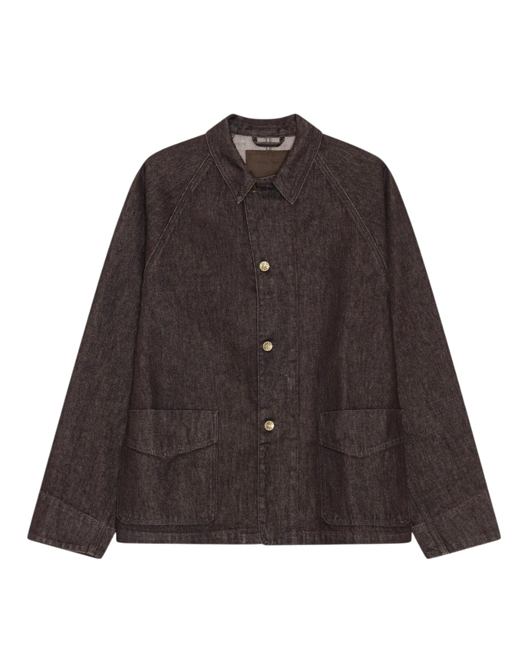 Aiko Cotton Relaxed Fit Overshirt Dark Brown Melange