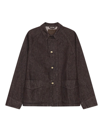 Aiko Cotton Relaxed Fit Overshirt Dark Brown Melange