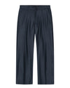 Kay Twill Flannel Relaxed Fit Pleated Trousers Deep Navy