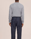 Kay Twill Flannel Relaxed Fit Pleated Trousers Deep Navy