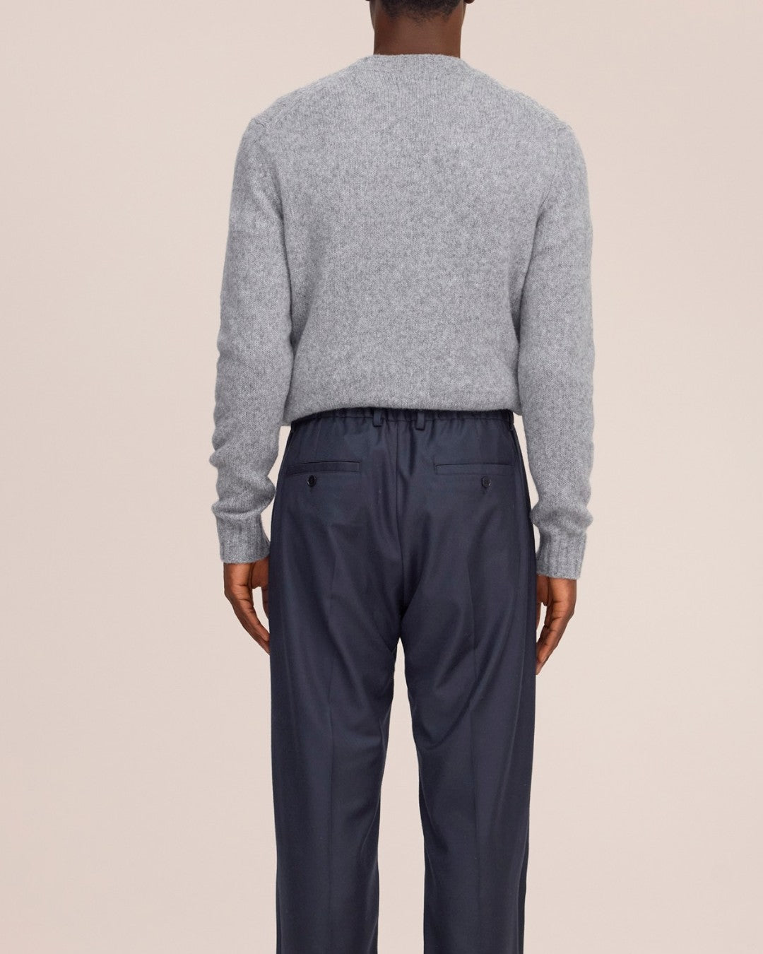 Kay Twill Flannel Relaxed Fit Pleated Trousers Deep Navy