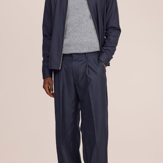 Alban Wool Blend Regular Fit Overshirt Deep Navy
