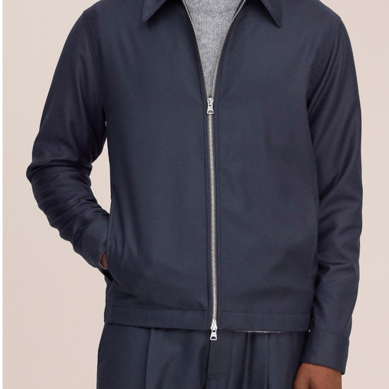 Alban Wool Blend Regular Fit Overshirt Deep Navy