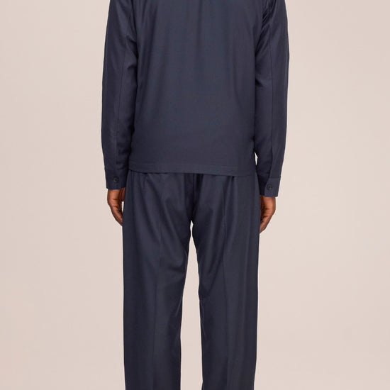 Alban Wool Blend Regular Fit Overshirt Deep Navy