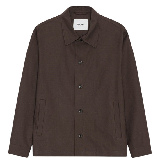 Zander Washable Wool Blend Regular Fit Overshirt Deep Truffle