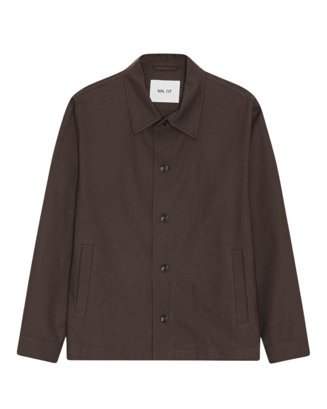 Zander Washable Wool Blend Regular Fit Overshirt Deep Truffle