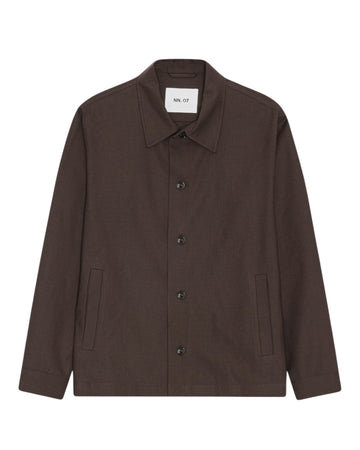 Zander Washable Wool Blend Regular Fit Overshirt Deep Truffle